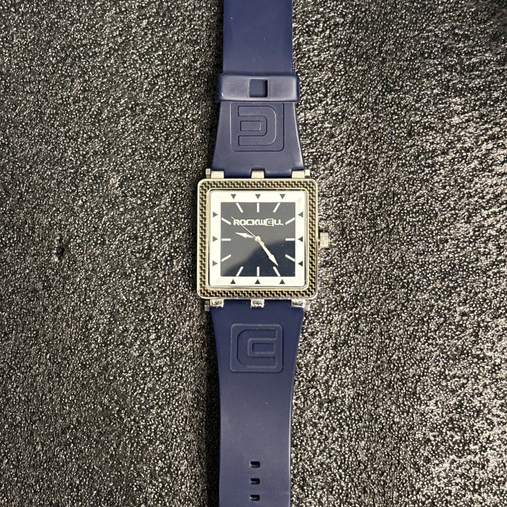 Rockwell The CF Fast and Light Watch Navy Blue Carbon Fiber Square Face 100M‎